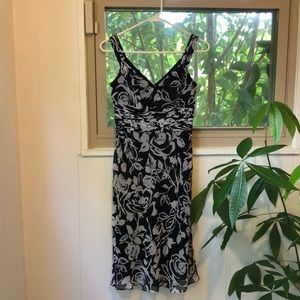 Black and White Floral Pinup Dress